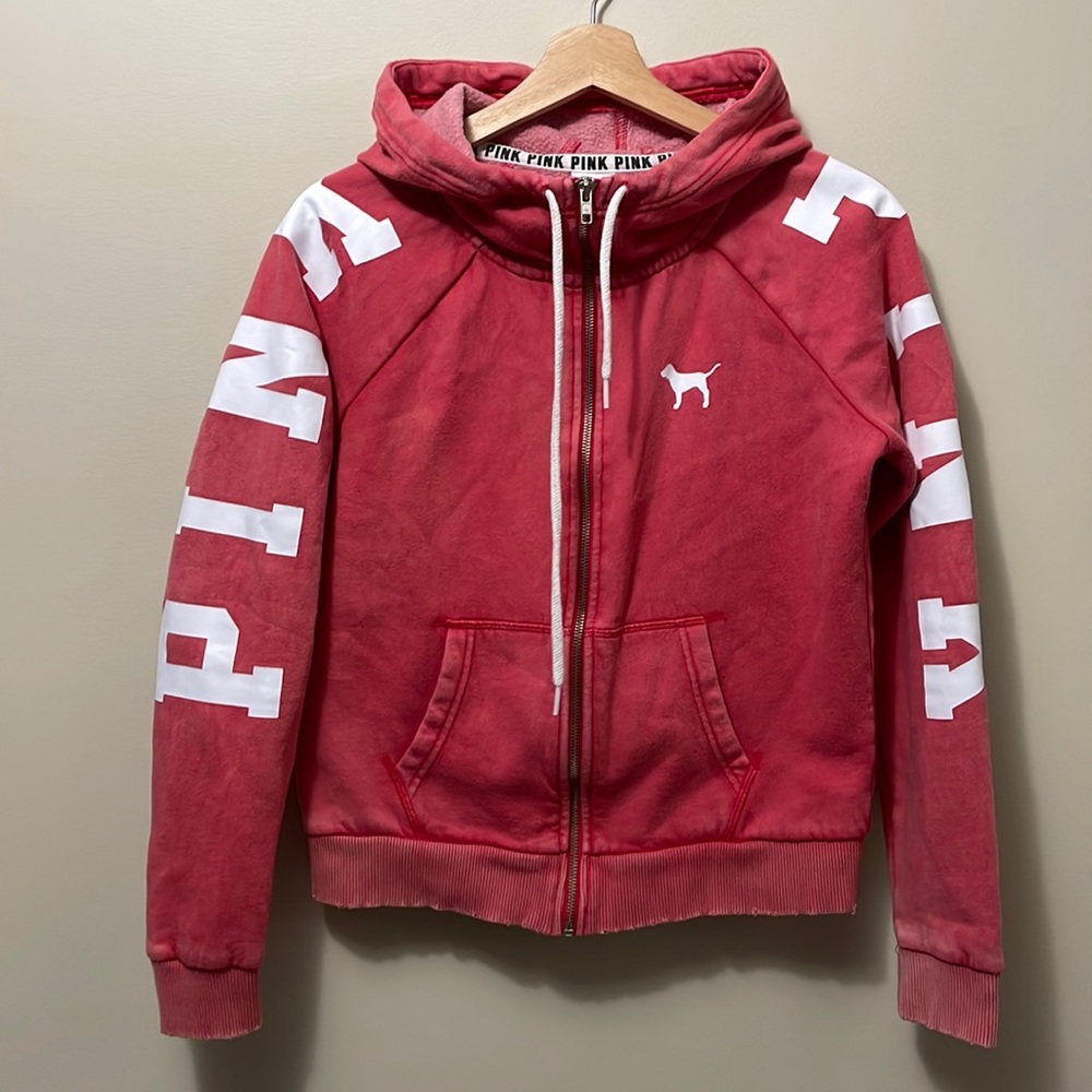 Pink High Neck Sweatshirt Zipup
